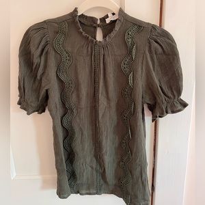 Olive green boutique blouse